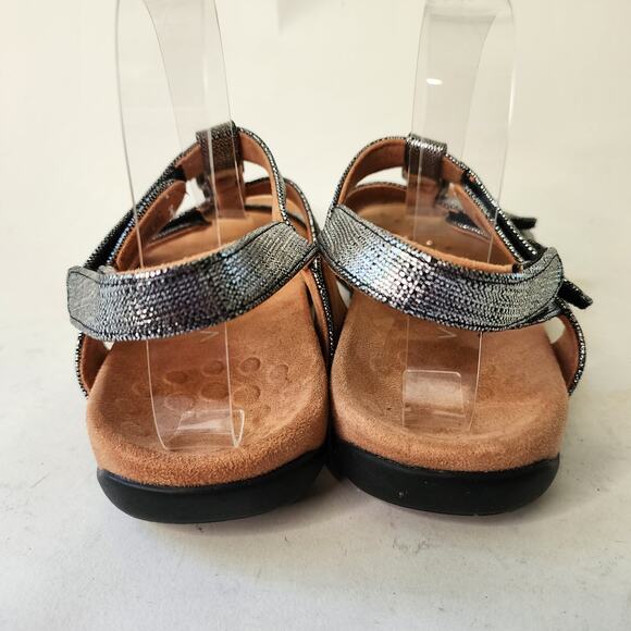 Vionic Amber Triple Strap Sandal Women's 8 WIDE Silver Leather Arch Support Shoe - Picture 6 of 8